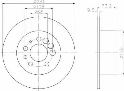 HELLA PAGID 8dd355100891 -  Тормозной диск